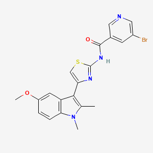 molecular formula C20H17BrN4O2S B11154094 5-bromo-N~3~-[4-(5-methoxy-1,2-dimethyl-1H-indol-3-yl)-1,3-thiazol-2-yl]nicotinamide 