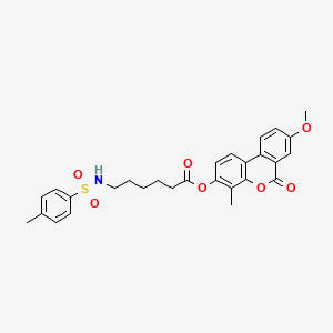 8-methoxy-4-methyl-6-oxo-6H-benzo[c]chromen-3-yl 6-{[(4-methylphenyl)sulfonyl]amino}hexanoate