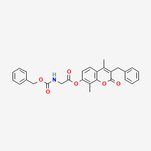 3-benzyl-4,8-dimethyl-2-oxo-2H-chromen-7-yl N-[(benzyloxy)carbonyl]glycinate