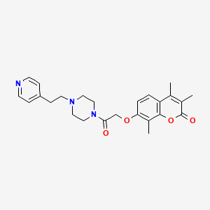 3,4,8-trimethyl-7-(2-oxo-2-{4-[2-(4-pyridyl)ethyl]piperazino}ethoxy)-2H-chromen-2-one