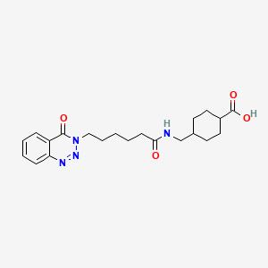 molecular formula C21H28N4O4 B11154127 trans-4-({[6-(4-oxo-1,2,3-benzotriazin-3(4H)-yl)hexanoyl]amino}methyl)cyclohexanecarboxylic acid 