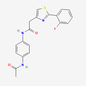 N-[4-(acetylamino)phenyl]-2-[2-(2-fluorophenyl)-1,3-thiazol-4-yl]acetamide