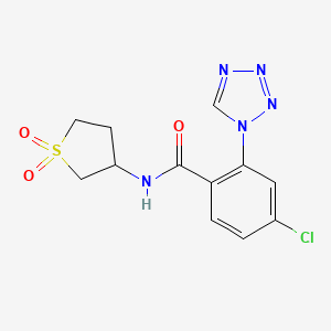 molecular formula C12H12ClN5O3S B11154137 4-chloro-N-(1,1-dioxidotetrahydrothiophen-3-yl)-2-(1H-tetrazol-1-yl)benzamide 