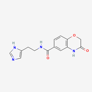 molecular formula C14H14N4O3 B11154138 N-[2-(1H-imidazol-4-yl)ethyl]-3-oxo-3,4-dihydro-2H-1,4-benzoxazine-6-carboxamide 