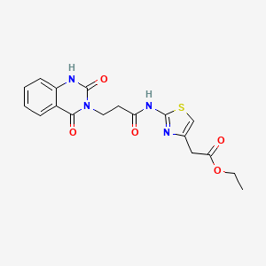 ethyl (2-{[3-(2-hydroxy-4-oxoquinazolin-3(4H)-yl)propanoyl]amino}-1,3-thiazol-4-yl)acetate