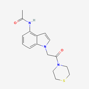 molecular formula C16H19N3O2S B11154145 N-{1-[2-oxo-2-(thiomorpholin-4-yl)ethyl]-1H-indol-4-yl}acetamide 