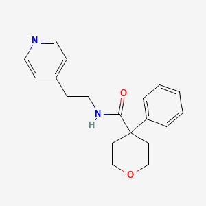 4-phenyl-N-[2-(4-pyridyl)ethyl]tetrahydro-2H-pyran-4-carboxamide