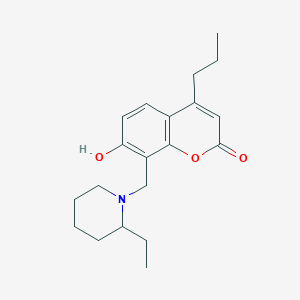 molecular formula C20H27NO3 B11154162 8-[(2-ethylpiperidin-1-yl)methyl]-7-hydroxy-4-propyl-2H-chromen-2-one 