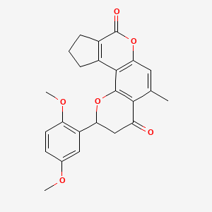 2-(2,5-dimethoxyphenyl)-5-methyl-10,11-dihydro-2H-cyclopenta[c]pyrano[2,3-f]chromene-4,8(3H,9H)-dione