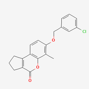 molecular formula C20H17ClO3 B11154211 7-[(3-chlorobenzyl)oxy]-6-methyl-2,3-dihydrocyclopenta[c]chromen-4(1H)-one 