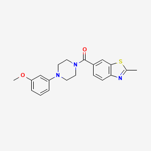 molecular formula C20H21N3O2S B11154229 [4-(3-Methoxyphenyl)piperazino](2-methyl-1,3-benzothiazol-6-yl)methanone 