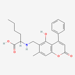 N-[(5-hydroxy-7-methyl-2-oxo-4-phenyl-2H-chromen-6-yl)methyl]norleucine