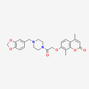 7-{2-[4-(1,3-benzodioxol-5-ylmethyl)piperazino]-2-oxoethoxy}-4,8-dimethyl-2H-chromen-2-one