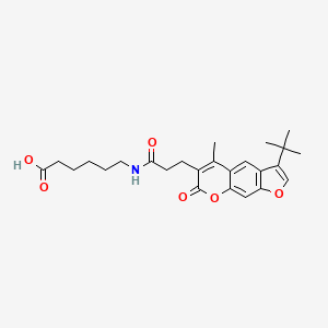 molecular formula C25H31NO6 B11154258 6-{[3-(3-tert-butyl-5-methyl-7-oxo-7H-furo[3,2-g]chromen-6-yl)propanoyl]amino}hexanoic acid 