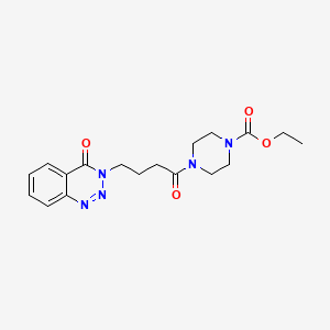 ethyl 4-[4-(4-oxo-1,2,3-benzotriazin-3(4H)-yl)butanoyl]piperazine-1-carboxylate