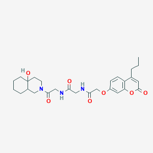 molecular formula C27H35N3O7 B11154288 N-(2-{[2-(4a-hydroxyoctahydroisoquinolin-2(1H)-yl)-2-oxoethyl]amino}-2-oxoethyl)-2-[(2-oxo-4-propyl-2H-chromen-7-yl)oxy]acetamide 