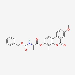 8-methoxy-4-methyl-6-oxo-6H-benzo[c]chromen-3-yl N-[(benzyloxy)carbonyl]-L-alaninate