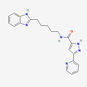 N-[5-(1H-benzimidazol-2-yl)pentyl]-5-(pyridin-2-yl)-1H-pyrazole-3-carboxamide