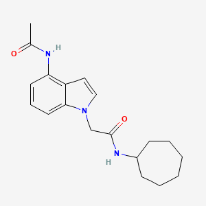 molecular formula C19H25N3O2 B11154313 2-[4-(acetylamino)-1H-indol-1-yl]-N-cycloheptylacetamide 