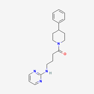 molecular formula C19H24N4O B11154316 1-(4-Phenylpiperidino)-4-(2-pyrimidinylamino)-1-butanone 