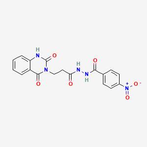 molecular formula C18H15N5O6 B11154334 N'-[3-(2-hydroxy-4-oxoquinazolin-3(4H)-yl)propanoyl]-4-nitrobenzohydrazide 