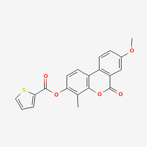 8-methoxy-4-methyl-6-oxo-6H-benzo[c]chromen-3-yl thiophene-2-carboxylate