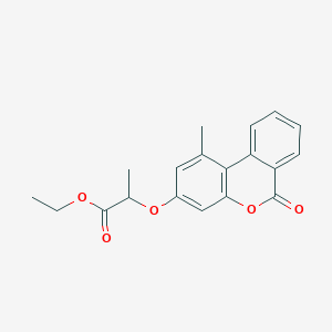 molecular formula C19H18O5 B11154390 ethyl 2-[(1-methyl-6-oxo-6H-benzo[c]chromen-3-yl)oxy]propanoate 