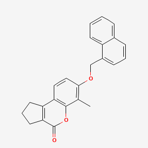 molecular formula C24H20O3 B11154401 6-methyl-7-(naphthalen-1-ylmethoxy)-2,3-dihydrocyclopenta[c]chromen-4(1H)-one 