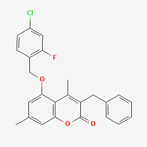 3-benzyl-5-[(4-chloro-2-fluorobenzyl)oxy]-4,7-dimethyl-2H-chromen-2-one