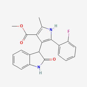 methyl 5-(2-fluorophenyl)-2-methyl-4-(2-oxo-2,3-dihydro-1H-indol-3-yl)-1H-pyrrole-3-carboxylate