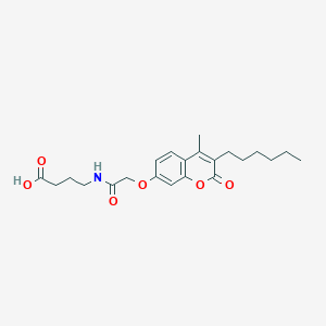 4-({[(3-hexyl-4-methyl-2-oxo-2H-chromen-7-yl)oxy]acetyl}amino)butanoic acid