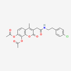 molecular formula C24H22ClNO7 B11154448 3-(2-{[2-(4-chlorophenyl)ethyl]amino}-2-oxoethyl)-4-methyl-2-oxo-2H-chromene-7,8-diyl diacetate 