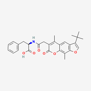 molecular formula C28H29NO6 B11154452 N-[(3-tert-butyl-5,9-dimethyl-7-oxo-7H-furo[3,2-g]chromen-6-yl)acetyl]-D-phenylalanine 