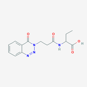 molecular formula C14H16N4O4 B11154459 2-{[3-(4-oxo-1,2,3-benzotriazin-3(4H)-yl)propanoyl]amino}butanoic acid 