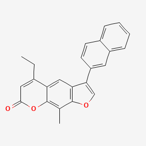 molecular formula C24H18O3 B11154483 5-ethyl-9-methyl-3-(2-naphthyl)-7H-furo[3,2-g]chromen-7-one 