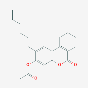 2-Hexyl-6-oxo-7,8,9,10-tetrahydro-6H-benzo(C)chromen-3-YL acetate