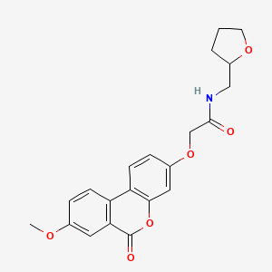 2-[(8-methoxy-6-oxo-6H-benzo[c]chromen-3-yl)oxy]-N-(tetrahydrofuran-2-ylmethyl)acetamide