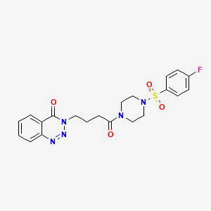 molecular formula C21H22FN5O4S B11154514 3-(4-{4-[(4-fluorophenyl)sulfonyl]piperazino}-4-oxobutyl)-1,2,3-benzotriazin-4(3H)-one 