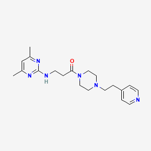 3-[(4,6-Dimethyl-2-pyrimidinyl)amino]-1-{4-[2-(4-pyridyl)ethyl]piperazino}-1-propanone