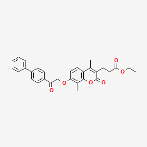 ethyl 3-{7-[2-(4-biphenylyl)-2-oxoethoxy]-4,8-dimethyl-2-oxo-2H-chromen-3-yl}propanoate