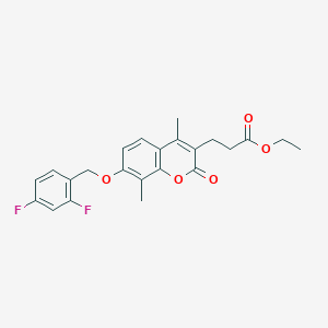 ethyl 3-{7-[(2,4-difluorobenzyl)oxy]-4,8-dimethyl-2-oxo-2H-chromen-3-yl}propanoate