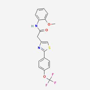 molecular formula C19H15F3N2O3S B11154575 N-(2-methoxyphenyl)-2-{2-[4-(trifluoromethoxy)phenyl]-1,3-thiazol-4-yl}acetamide 