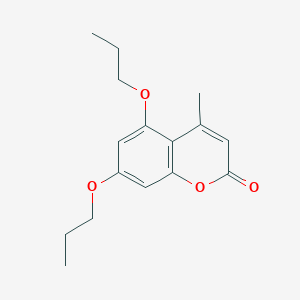 molecular formula C16H20O4 B11154583 4-methyl-5,7-dipropoxy-2H-chromen-2-one 