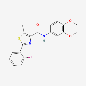 N-(2,3-dihydro-1,4-benzodioxin-6-yl)-2-(2-fluorophenyl)-5-methyl-1,3-thiazole-4-carboxamide