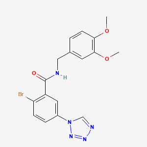 molecular formula C17H16BrN5O3 B11154616 2-bromo-N-(3,4-dimethoxybenzyl)-5-(1H-tetrazol-1-yl)benzamide 