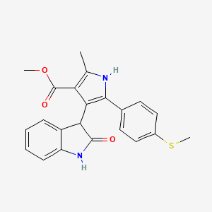 methyl 2-methyl-5-[4-(methylsulfanyl)phenyl]-4-(2-oxo-2,3-dihydro-1H-indol-3-yl)-1H-pyrrole-3-carboxylate