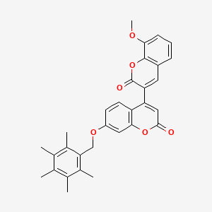 molecular formula C31H28O6 B11154628 8-methoxy-7'-[(pentamethylbenzyl)oxy]-2H,2'H-3,4'-bichromene-2,2'-dione 