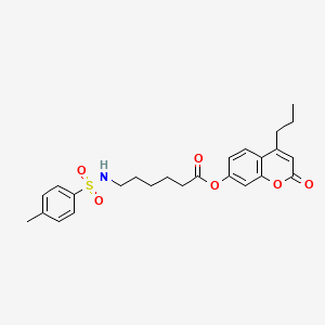 2-oxo-4-propyl-2H-chromen-7-yl 6-{[(4-methylphenyl)sulfonyl]amino}hexanoate