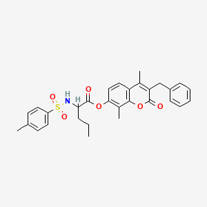 molecular formula C30H31NO6S B11154641 (3-benzyl-4,8-dimethyl-2-oxochromen-7-yl) 2-[(4-methylphenyl)sulfonylamino]pentanoate 