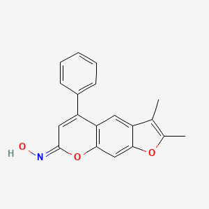 molecular formula C19H15NO3 B11154648 (7E)-N-hydroxy-2,3-dimethyl-5-phenyl-7H-furo[3,2-g]chromen-7-imine 